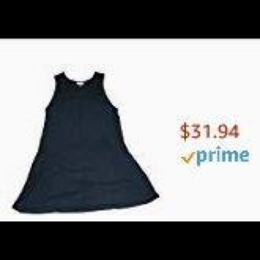 Terra & Sky Solid Black Sleeveless Dress w/Pockets
